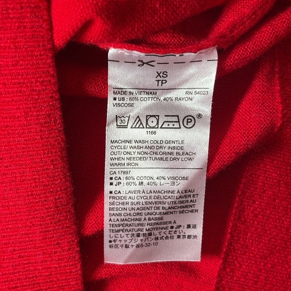 Banana Republic red Forever V-neck sweater sz XS - Picture 4 of 6